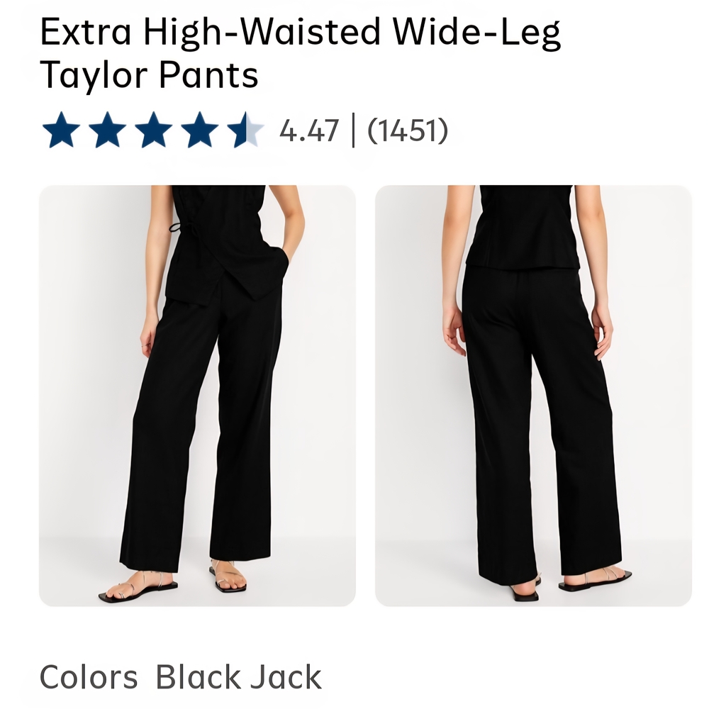 Lot Of 4 Old Navy Extra High-Waisted Wide-Leg Pants in Black. PAIR GREAT DEAL